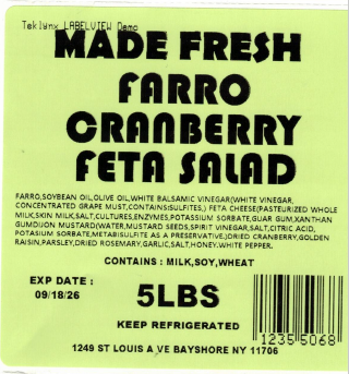 Recalls Made Fresh Salads Deli Style Salads and Cream Cheese recalled due to Listeria Product Name: Made Fre... photo #3
