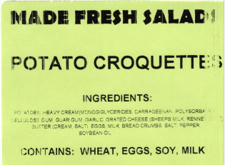Recalls Made Fresh Salads Deli Style Salads and Cream Cheese recalled due to Listeria Product Name: Made Fre... photo #2