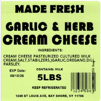 Recalls Made Fresh Salads Deli Style Salads and Cream Cheese recalled due to Listeria Product Name: Made Fre... photo #35