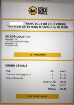 Buffalo Wild Wings, South Brand Boulevard, Glendale, CA, USA photo #1 Got Food Poisoning? Report it now Buffalo Wild Wings, South Brand Boulevard, Glendale, CA, USA, photo #1 Got Food Poisoning? Report it now