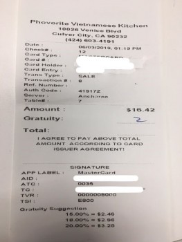 Consumer Review - Food Safety Phovorite Vietnamese Kitchen, Venice Boulevard, Culver City, CA, USA Ate Spicy Crispy Chicken dish o... photo #1