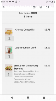 Verbraucherbewertung – Lebensmittelsicherheit Taco Bell, Mayfield Road, South Euclid, OH, USA I had black bean crunch wrap supreme and cheese ques... Foto #1