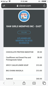 Consumer Review - Food Safety Raw Girls Truck on Poplar and Yates, Memphis, TN, USA Eating salad, probably E coli. Happened within... photo #2