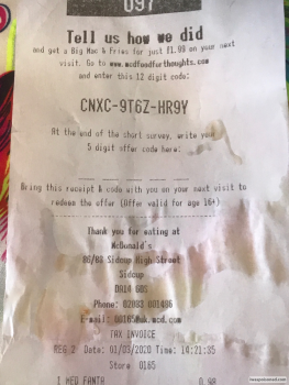 Consumer Review - Food Safety McDonald's Sidcup, Sidcup High Street, Sidcup, UK After eating a chicken burger yesterday  1person w... photo #1