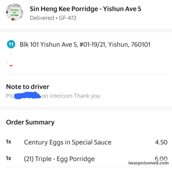 Consumer Review - Food Safety Yishun Ave 5, SIN HENG KEE, Singapore 20th april to date 23rd Ongoing. Severe food poisoning from tw... photo #5