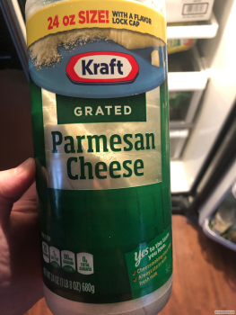 Consumer Review - Food Safety Kraft grated Parmesan Cheese, Elgin, IL, USA I put a small amount on my popcorn on Sat. Ended up get... photo #1