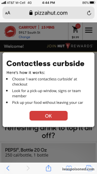 Consumer Review - Food Safety Pizza Hut, South Street, Lakewood, CA, USA Large 3 Topping Pizza from there. I got it deal, a Large... photo #1