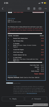 Verbraucherbewertung – Lebensmittelsicherheit Domino's Pizza, Big Bay Point Road, Barrie, ON, Canada Pizza from there  Me and 5 people at 2 large... Foto #2