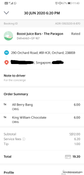Consumer Review - Food Safety Boost Juice Bar, Orchard Road, Paragon, Singapore I ordered All Berry Thang there via Grabfood on 30... photo #2