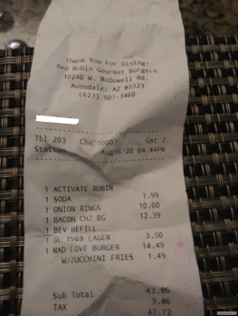 消费者评论 - 食品安全 Red Robin Gourmet Burgers and Brews, West McDowell Road, Avondale, AZ, USA I went on on Saturday aft... 照片 #1