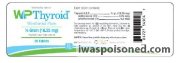 Recalls  Nature-Throid and WP Thyroid - recalled due to Product may be sub potent Company name: RLC Labs, In... foto #2