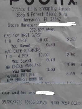 Consumer Review - Food Safety Marie Callender's Chicken Pot Pie, Publix Super Market at Shoppes of Citrus Hills, North Forest Ridg... photo #2