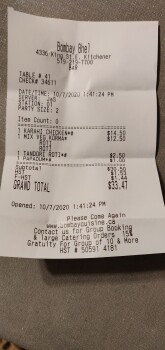 Bombay Cuisine, 4336 King Street East, Kitchener, ON, Canada photo #1