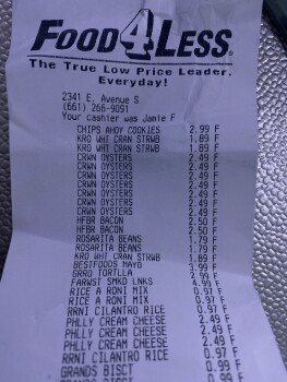Consumer Review - Food Safety Food 4 Less, 2341 E Ave S, Palmdale, CA 93550, USA Eating oysters out of a can I got up and I eat so... photo #3