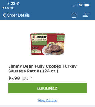 Jimmy Deans turkey sausage patties, Sam's Club, East Woodmen Road, Colorado Springs, CO, USA Foto #1