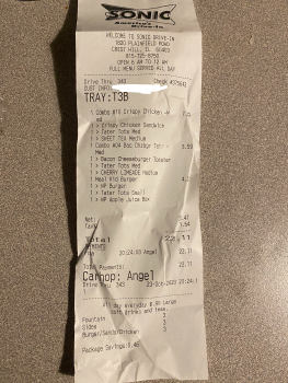 Verbraucherbewertung – Lebensmittelsicherheit Sonic Drive-In, Plainfield Road, Crest Hill, IL, USA I ordered a chicken sandwich meal and some food... Foto #3