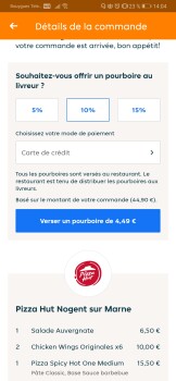 Consumer Review - Food Safety Pizza Hut, Boulevard Albert 1er, Nogent-sur-Marne, France Une salade auvergnate commandé hier pour l... photo #2