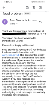 Consumer Review - Food Safety Karl's Cafe, 8 Station Rd, Prestatyn LL19 7HF, United Kingdom My partner had bought fish and chips a... photo #2