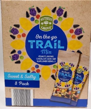 Food Recall Aldi Southern Grove On the Go Sweet & Salty Trail Mix - recalled due to Undeclared Almonds Company n... Foto #1