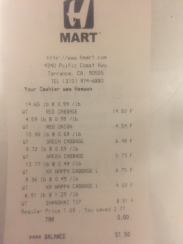 Consumer Review - Food Safety H Mart Torrance, 4340 Pacific Coast Highway, Torrance, CA, USA Raw green cabbage and. Raw red cabbag... photo #2