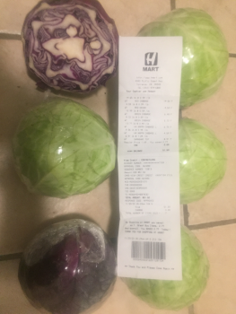 Consumer Review - Food Safety H Mart Torrance, 4340 Pacific Coast Highway, Torrance, CA, USA Raw green cabbage and. Raw red cabbag... photo #3