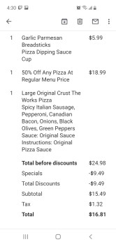 Verbraucherbewertung – Lebensmittelsicherheit Papa John's Pizza, East 31st Street, Tulsa, OK, USA Last night ate pizza. Wife felt nauseous last ni... Foto #1