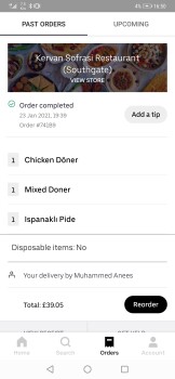 Consumer Review - Food Safety Kervan Southgate, Chase Side, London, UK I order food via uber eats on 23/01/2021 at 6.50pm
I had m... photo #1