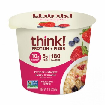 食品召回 think! Protein + Fiber Oatmeal - recalled due to undeclared almonds and pecans Company name: think!... 照片 #1