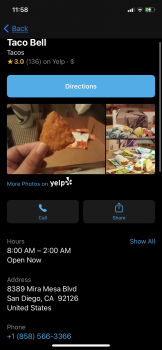 Avaliação do consumidor - Segurança alimentar Taco Bell, Mira Mesa Boulevard, San Diego, CA, USA Wednesday 2/3/21 at 12:40 pm I ordered a combo me... foto #1