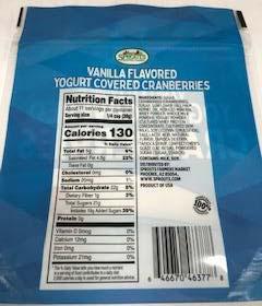 Retiro de alimentos Sprouts Vanilla Yogurt Covered Cranberries - recalled due to undeclared Almonds Company name: Hickor... foto #2