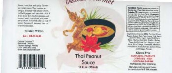 Food Recall Delicae Thai Peanut Sauce, Spicy Red Curry Sauce - recalled due to Undeclared Shrimp Company name: D... photo #1