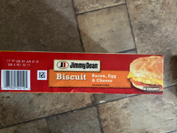 Consumer Review - Food Safety Hy-Vee, U.S. 40, Blue Springs, MO, USA Jimmy Dean bacon, egg, and cheese biscuit. Within 8 hours. Ha... photo #5