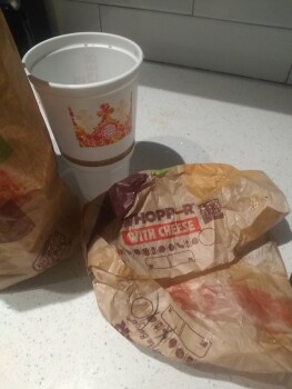 Consumer Review - Food Safety Burger King, East Southern Avenue, Tempe, AZ 85282, USA Whopper meal Well me my aunt, my nefue, and... photo #1