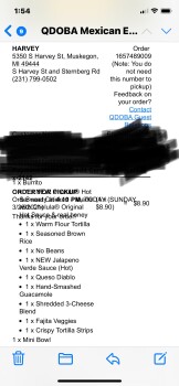 مراجعة المستهلك - سلامة الغذاء QDOBA Mexican Eats, Harvey Street, Muskegon, MI, USA I picked up an online order for dinner and it m... صورة فوتوغرافية #2