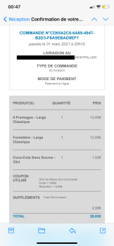 Avaliação do consumidor - Segurança alimentar Domino's Pizza Montpellier - Port-Marianne, Avenue Théroigne de Méricourt, Montpellier, France Pizza... foto #1
