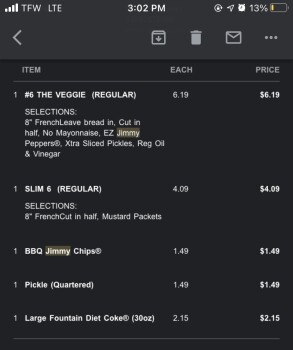 消费者评论 - 食品安全 Jimmy John's, West North Street, Normal, IL, USA Two orders on April 6th & April 9th both from that... 照片 #1