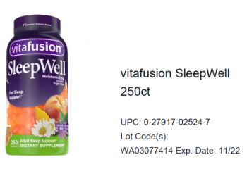 Food Recall Vitafusion Gummy vitamin products - recalled due to possible metallic mesh material Company name: Ch... Foto #4