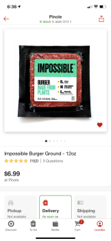 Consumer Review - Food Safety Target, Fitzgerald Drive, Pinole, CA, USA Impossible ground meat I ate it for dinner once in spaghet... photo #2