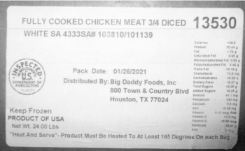 食品召回 Frozen, Cooked Diced Poultry Products - Health Alert due to Listeria Contamination The FSIS issued a... 照片 #3