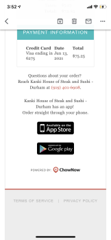 Verbraucherbewertung – Lebensmittelsicherheit Kanki Japanese House of Steaks & Sushi - Durham, Mount Moriah Road, Durham, NC, USA I ate undercooke... Foto #2