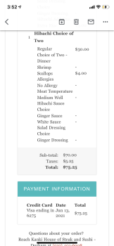 Verbraucherbewertung – Lebensmittelsicherheit Kanki Japanese House of Steaks & Sushi - Durham, Mount Moriah Road, Durham, NC, USA I ate undercooke... Foto #1