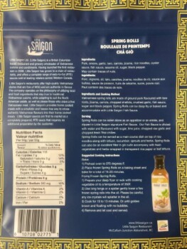 食品召回 Little Saigon spring rolls - recalled due to undeclared wheat The CFIA announced the recall of Littl... 照片 #2