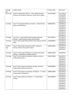 Food Recall Tyson Ready-To-Eat Chicken Products - recalled due to potential Listeria UPDATE July 13, 2021

Thi... photo #1