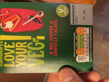 Consumer Review - Food Safety Sainsbury’s love your veg! 8 red pepper & chipotle Falafel, Sainsbury's, 33 The Maltings, Salisbury... photo #1