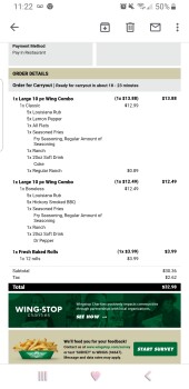 消费者评论 - 食品安全 Wingstop, South Western Avenue, Oklahoma City, OK, USA chicken 2 adults an hour after eating
Today... 照片 #1