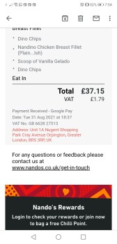消费者评论 - 食品安全 Nando's Orpington - Nugent Shopping, Cray Avenue, Orpington, UK We went there last night and a few h... 照片 #2