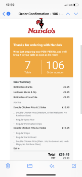 消费者评论 - 食品安全 Nando's Glasgow - Silverburn, City, Glasgow, UK I ordered this afternoon from there and there was no... 照片 #2