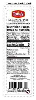 Food Recall Tone's Taco Seasoning Blend  - recalled due to Uundeclared wheat Company name:   B&G Foods Inc.
Bra... photo #3