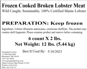 Food Recall Greenhead Frozen cooked lobster meat - recalled due to potential Listeria Greenhead Lobster Products... Foto #5