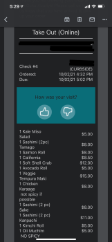 Consumer Review - Food Safety TenGoku Aburiya, Chicago, IL, USA 2 got sick. Symptoms started first thing following in the morning.... photo #2